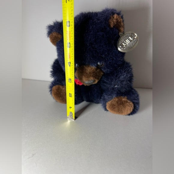 VTG 1990 Teddy Bear Red Bow From The World of Smile Plush Stuffed Animal - Picture 8 of 11